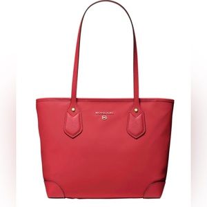 Michael Kors Eva Small Nylon Tote (CRIMSON COLOR)